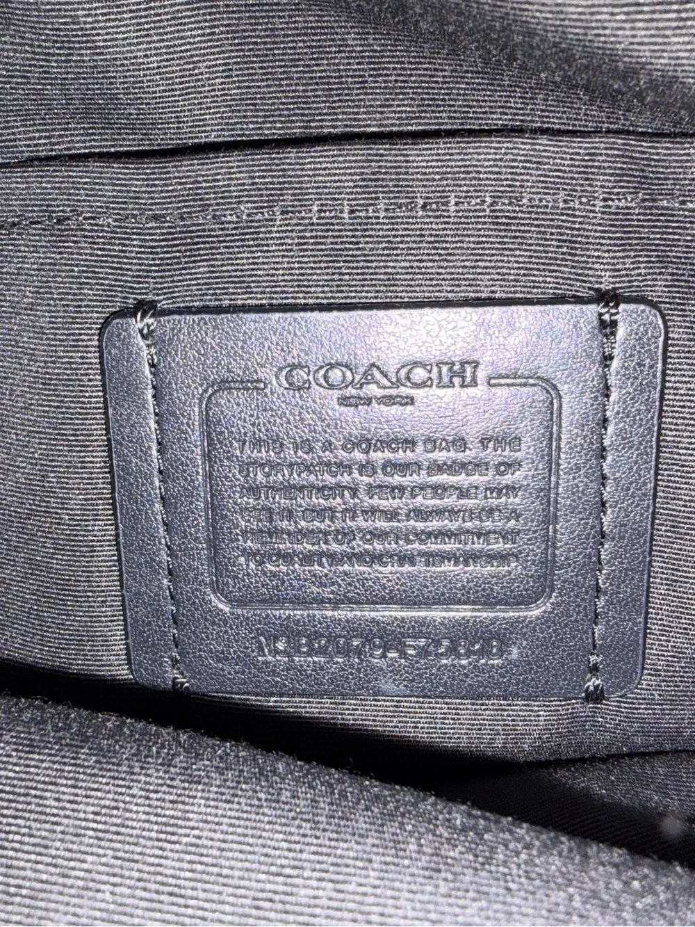Coach Black Leather Crossbody with Striped Shoulder Strap and Gold Hardware